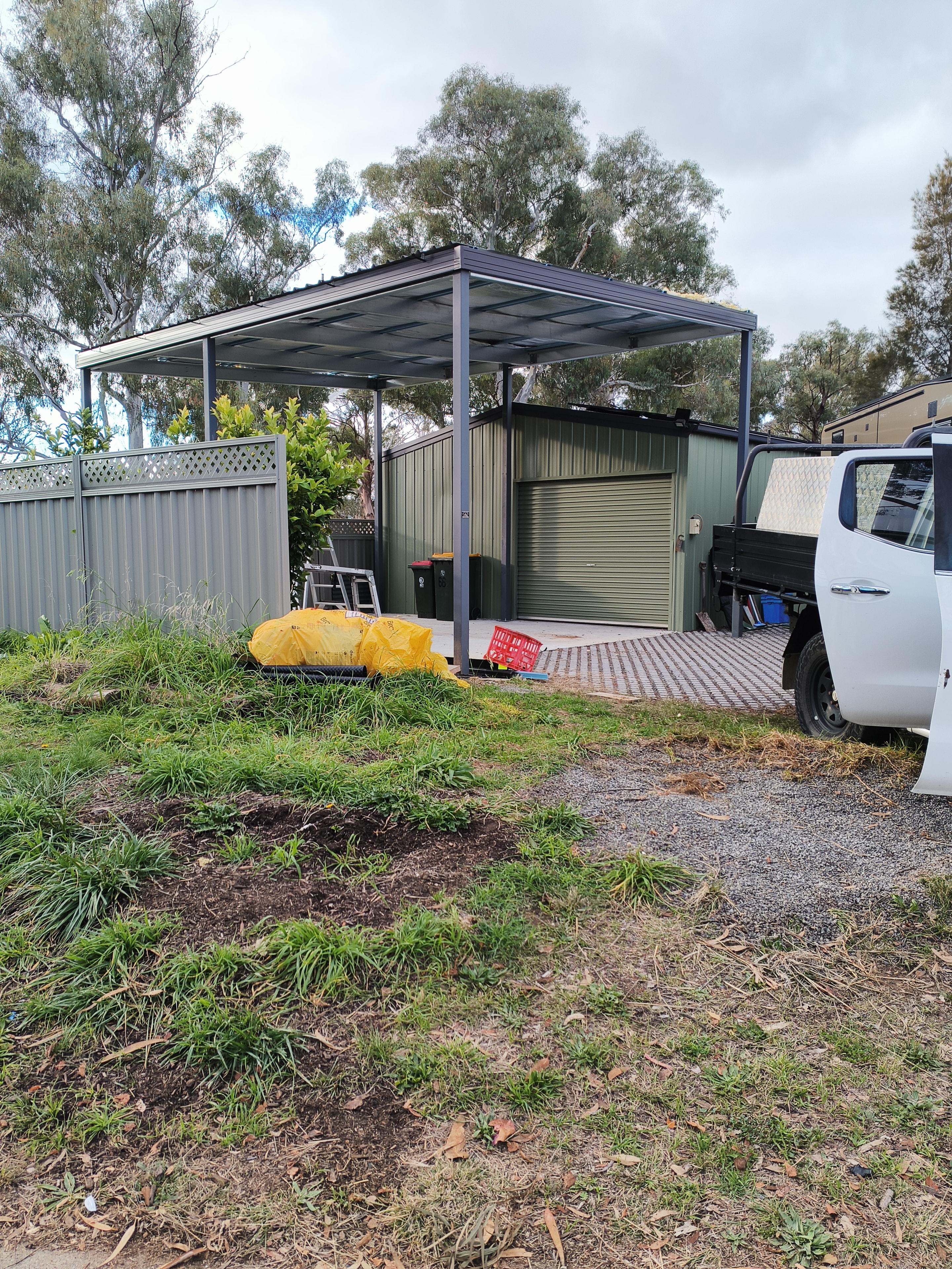 Steel Shed & Carport after