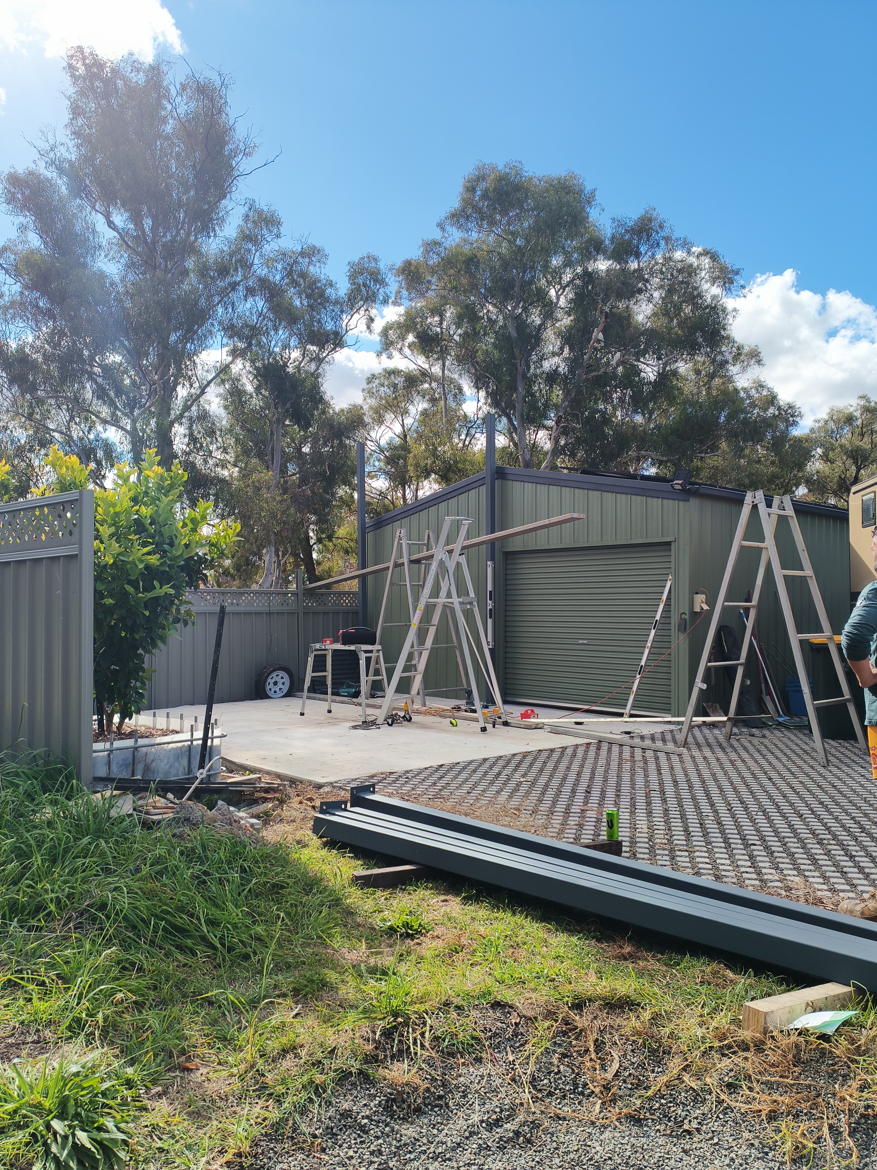 Steel Shed & Carport before